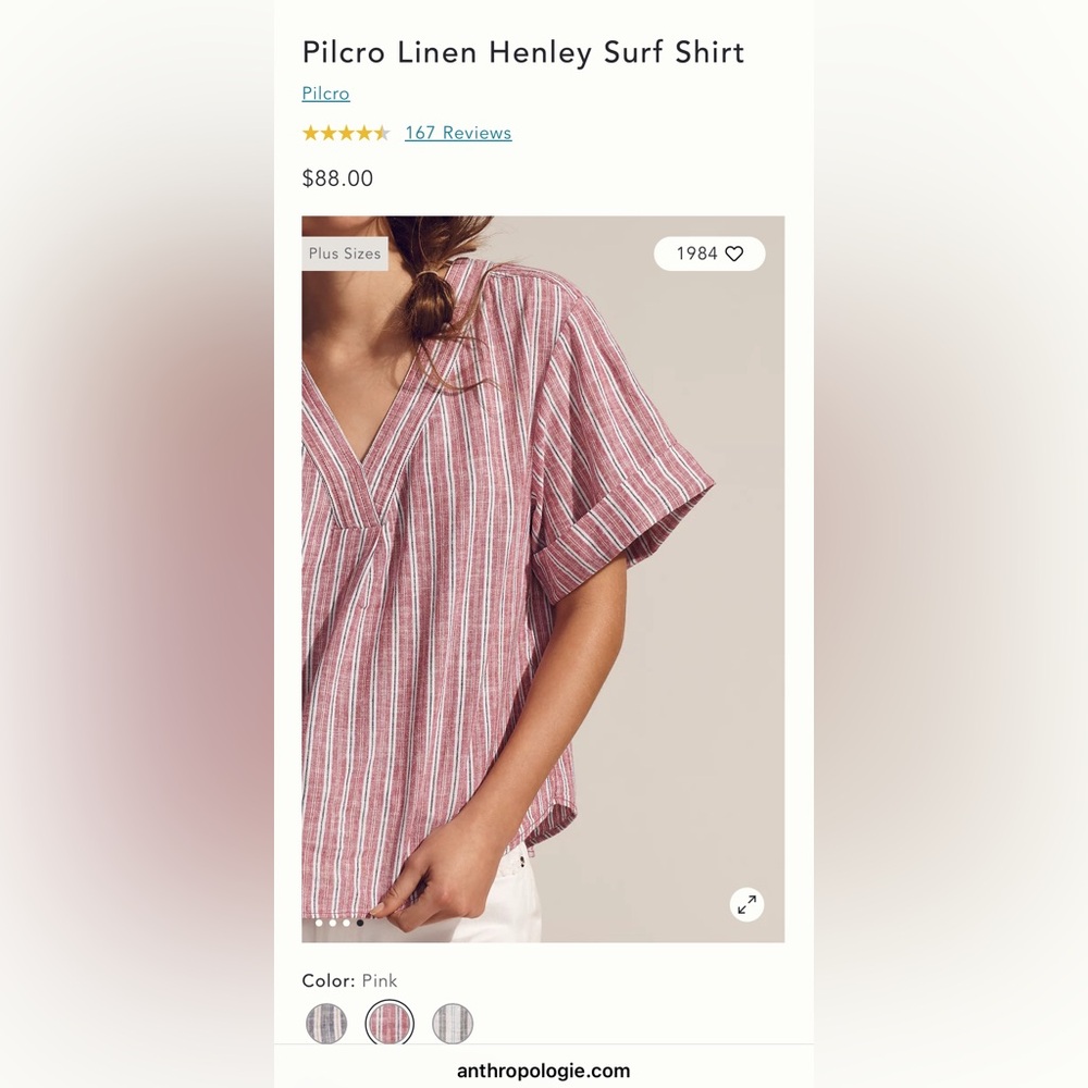 NWT Anthropologie Pilcro linen top